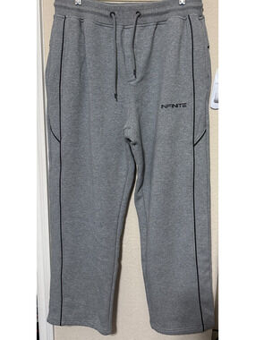 Xios Active Pants Mens XXL Gray Sweatpants Thick Fleece Wide Leg Baggy